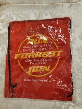 New Bubba Gump Shrimp Drawstring Cinch Sac - Run Forrest Run